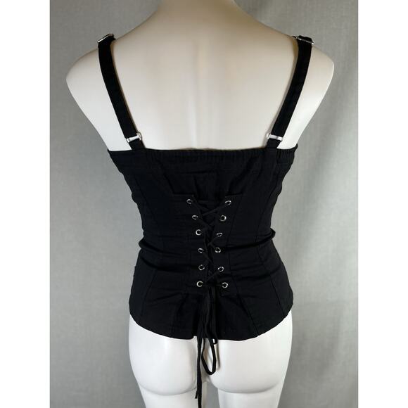 VTG Y2K Tripp NYC Halter Corset Top Punk Goth Grunge Studed spikes Size Medium - Picture 2 of 13